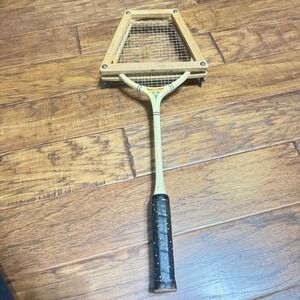 VTG 50s Spalding Fast Play Wooden Tennis Racquet with Wood Press USA Made